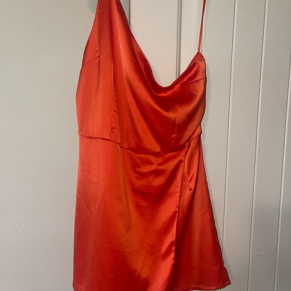 Elegant Orange Satin Jumpsuit